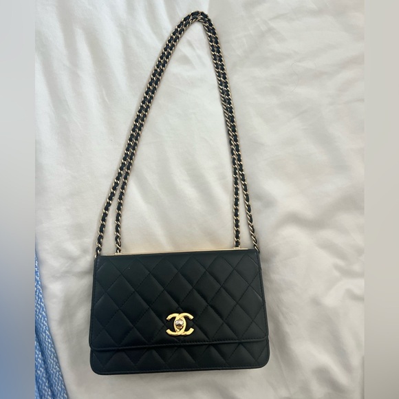 Chanel Trendy WOC Black Leather, Gold Hardware - Picture 1 of 16